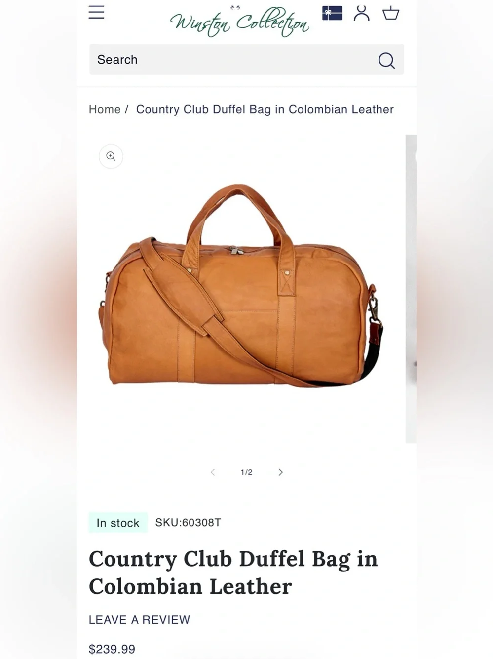 Vintage Tan Leather Duffle Bag | Weekender Travel Bag | Genuine Leather Carry-On